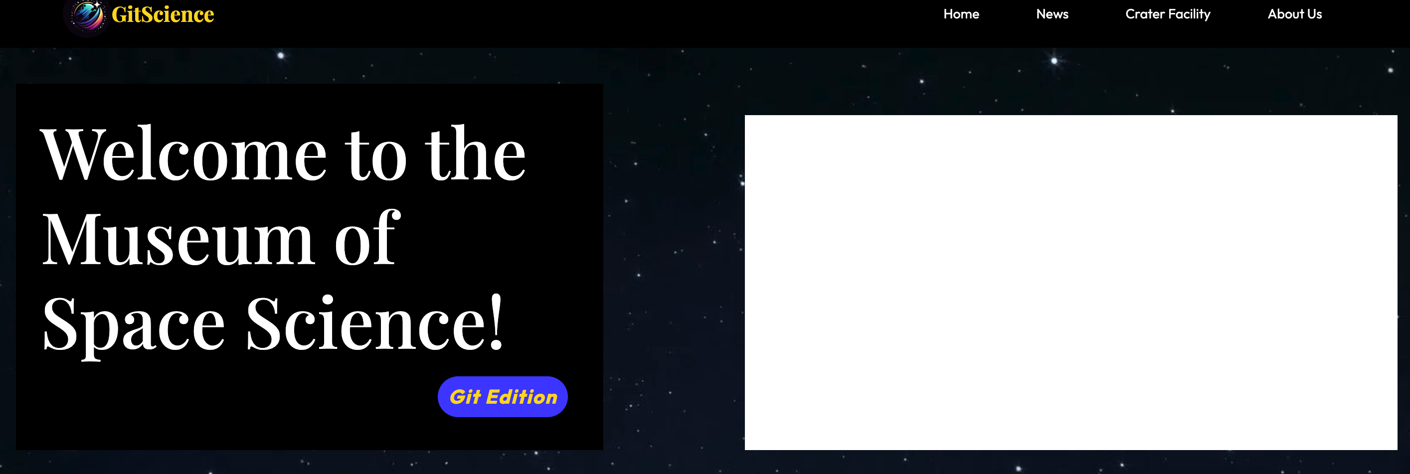Screenshot of Git Science Museum Homepage